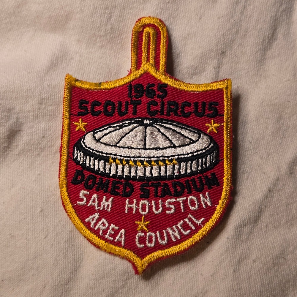 VTG 1965 BSA Astrodome Scout Circus Patch Houston Texas Patch Boy Scouts Red USA